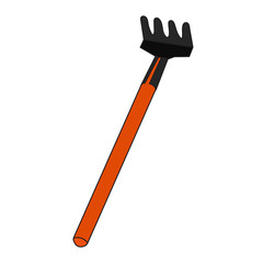 vector, isolated, garden rake, for working in the garden