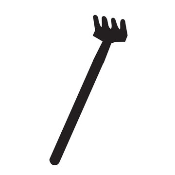 vector, isolated, garden rake, for working in the garden, silhouette