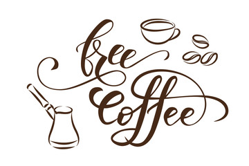 Handwritten brush calligraphy It is coffee time. Vector illustration.