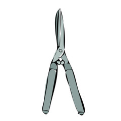 vector, isolated, garden shears, gardening, gray