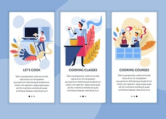 Cooking classes and online courses web pages templates