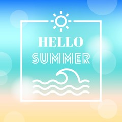 Naklejka na ściany i meble Summer time, Summer beach background vector illustration