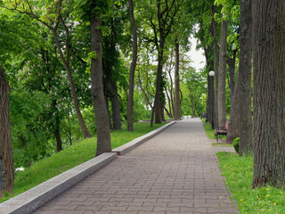 GOMEL, BELARUS - MAY 15, 2019: City Park. Rumyantsev Palace Complex.