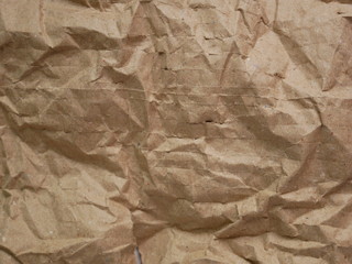 crumpled brown paper texture background