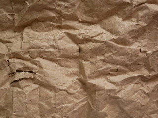crumpled brown paper texture background
