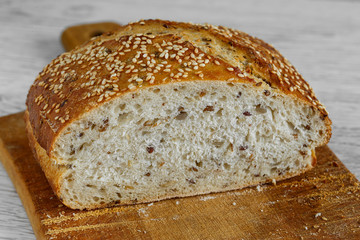 Bread on a cutting board