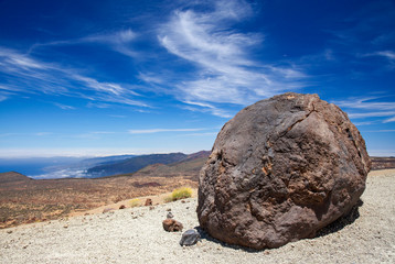 Tenerife, view from hiking path to the summit