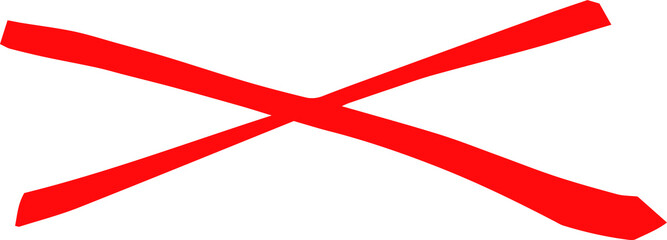 Fototapeta premium Red Horizontal cross mark 
