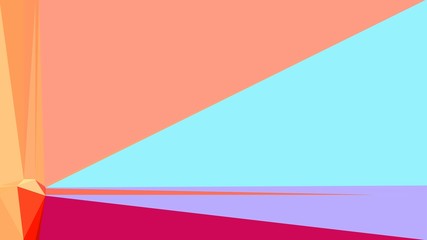 minimalistic triangle geometric background with pale turquoise, crimson and light salmon colors for poster, cards, wallpaper or background texture