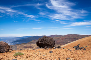 Tenerife, view from hiking path to the summit