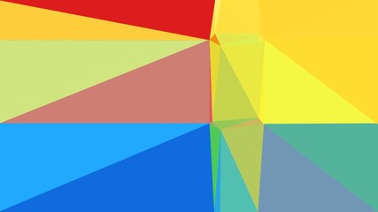 abstract geometric background with triangles and dodger blue, pastel orange and crimson colors. for poster, banner, wallpaper or texture