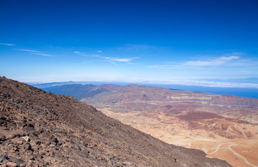 Tenerife, view from hiking path to the summit