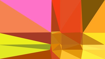 minimalistic triangle geometric background with coffee, gold and hot pink colors for poster, cards, wallpaper or background texture