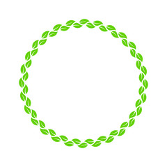 Round digital frame with leaves