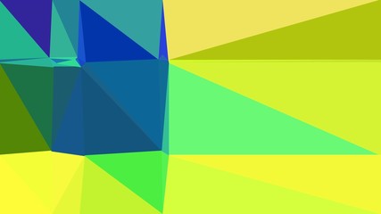 teal blue, green yellow and pastel green multi color background art. abstract triangle style composition for poster, cards, wallpaper or texture