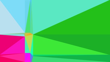 abstract geometric background with triangles and lime green, medium turquoise and deep pink colors. for poster, banner, wallpaper or texture