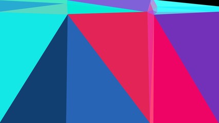 Abstract color triangles geometric background with crimson, slate blue and bright turquoise colors for poster, cards, wallpaper or texture