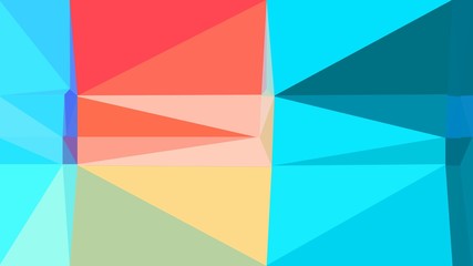 Obraz premium dark salmon, bright turquoise and teal colored contemporary art. simple geometric shape background for poster, banner, wallpaper or texture