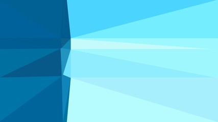 minimalistic triangle geometric background with strong blue, pale turquoise and turquoise colors for poster, cards, wallpaper or background texture