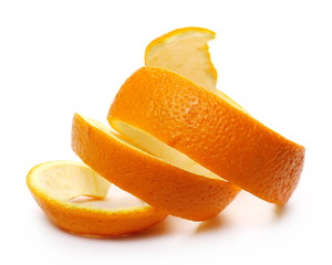 Fototapeta na wymiar Orange peel isolated on white background
