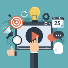 Media marketing concept. Flat vector illustration.