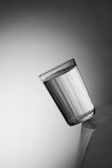 glass of water on a black background