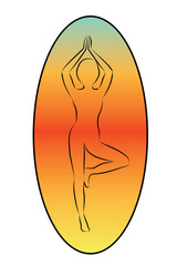A girl in yoga pose 