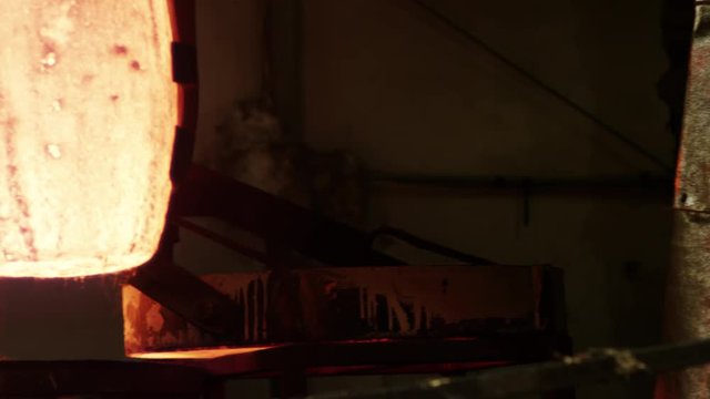 crucible preparing to get heated in foundry