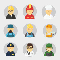 Cute Profession Character Pack in Flat Design