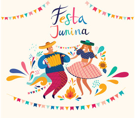 Dansing people. Festa Junina. 