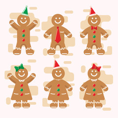 Cute Christmas Character Pack in Flat Design