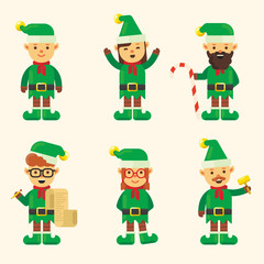 Cute Christmas Character Pack in Flat Design