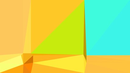 Obraz premium abstract geometric background with triangles and turquoise, vivid orange and khaki colors. for poster, banner, wallpaper or texture
