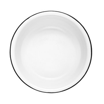 White enamel plate on isolated white background