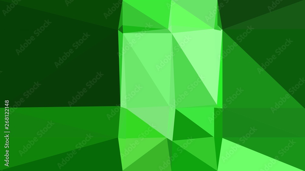 Wall mural geometric triangles style in green, pastel green and very dark green color. abstract triangles compo