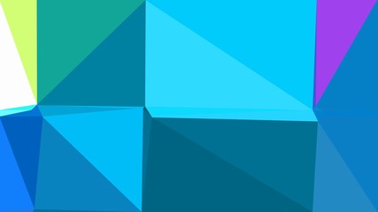 Fototapeta premium geometric triangle abstract background with dark cyan, deep sky blue and pastel purple colors for poster, cards, wallpaper or backdrop texture