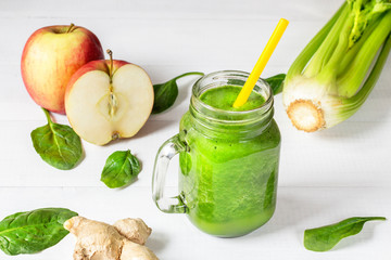 fresh green smoothie cocktail drink