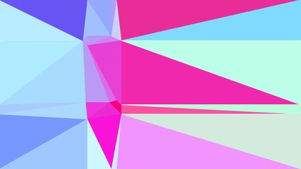 Abstract color triangles geometric background with neon fuchsia, pale turquoise and deep pink colors for poster, cards, wallpaper or texture