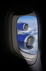 aircraft engines viewed from the window 