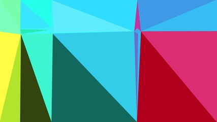 turquoise, crimson and teal green multi color background art. abstract triangle style composition for poster, cards, wallpaper or texture