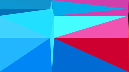 dodger blue, moderate pink and deep sky blue multi color background art. abstract triangle style composition for poster, cards, wallpaper or texture