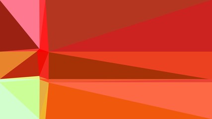 geometric triangles style in firebrick, pale golden rod and tomato color. abstract triangles composition. for poster, cards, wallpaper or texture