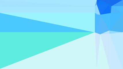 geometric triangle abstract background with turquoise, pale turquoise and dodger blue colors for poster, cards, wallpaper or backdrop texture