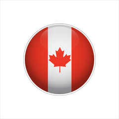 Flag of Canada. Vector illustration. Icon. 3D. Traditional color. Web, Sport.