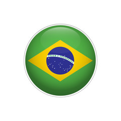 Flag of Brazil. Vector illustration. Icon. 3D. Traditional color. Web, Sport.