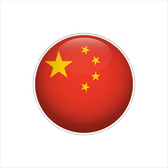 Flag of China. Vector illustration. Icon. 3D. Traditional color. Web, Sport.