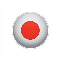 Flag of Japan. Vector illustration. Icon. 3D. Traditional color. Web, Sport.