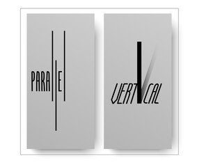 Typographic concept for "Parallel" and "Vertical". Typography, t-shirt graphics, print, poster, banner, flyer, postcard. Minimalism, monochrome, hand drawing, lettering