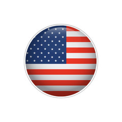 Flag of Usa. Vector illustration. Icon. 3D. Traditional color. Web, Sport.
