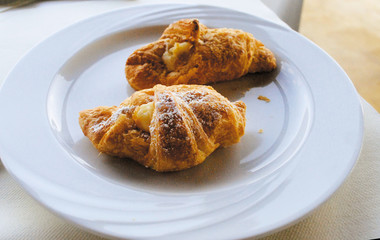 croissants on a plate on the table